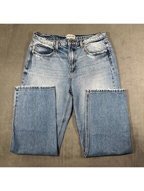 VTG Sneak Peek Jeans Women 11/W30 Light Wash Denim High-Rise Distressed Straight